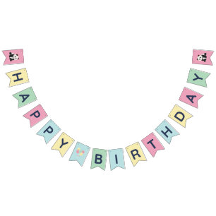 Mint & Pink sweet Panda design Bunting