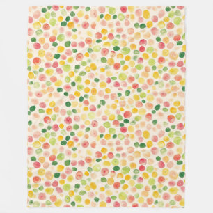 Mint Pink Yellow Green Fruity Dots  Fleece Blanket