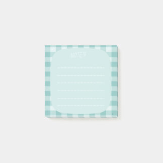 Mint Plaid Note Design