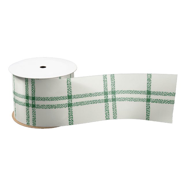 Mint Plaid Satin Ribbon (Spool)