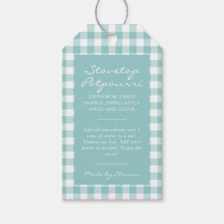 Mint Plaid Simmer Pot Kit Gift Tags