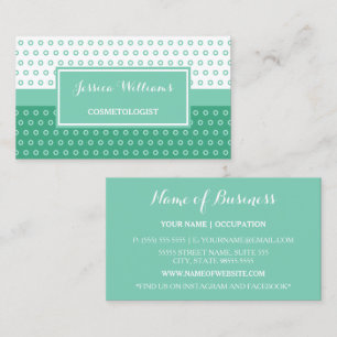 Mint Polka Dot Cosmetologist Business Card