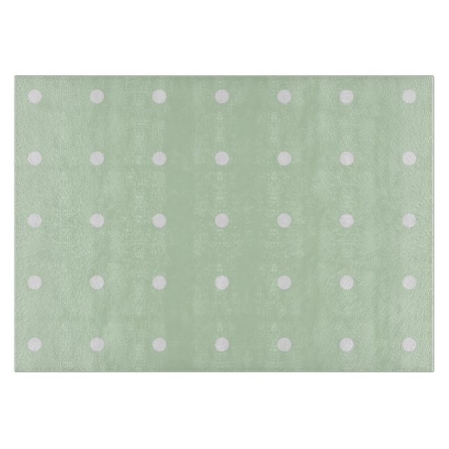 Mint Polka Dot Glass Cutting Boards (Front)