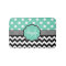 Mint Polka Dots Black Chevron Monogram