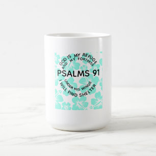 Mint psalms 91 flower  coffee mug