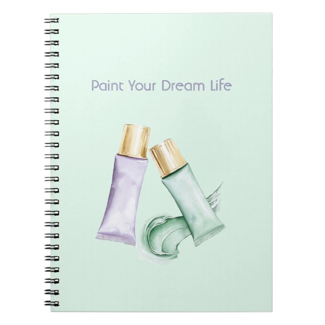 Mint Purple Paint Dream Life Notebook (Front)