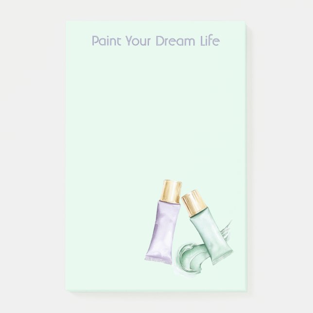 Mint Purple Paint Dream Life Post-it Notes (Front)