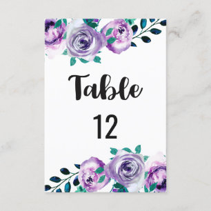 Mint & Purple Wedding Table Number Seating Chart