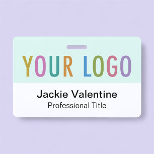 Mint PVC Name Badge Horizontal Logo Work ID Tag