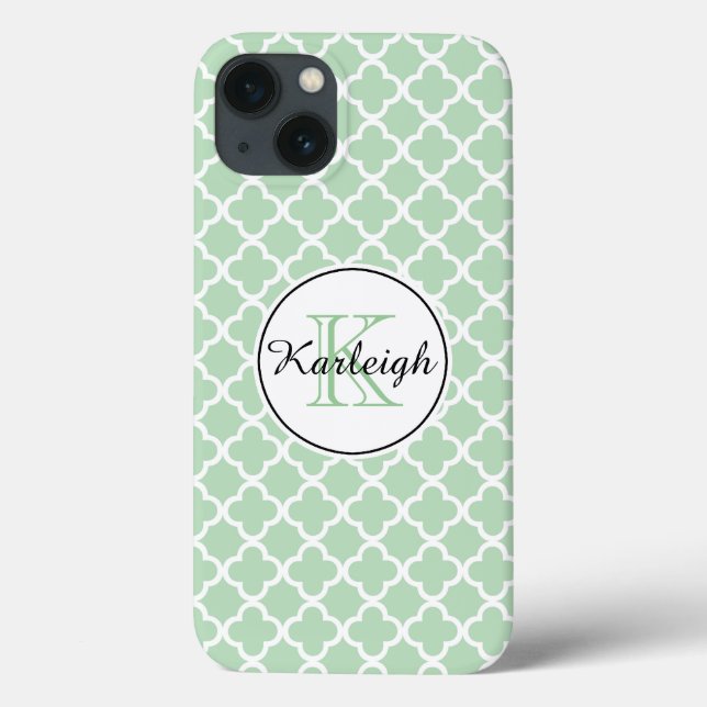 Mint Quatrefoil Case-Mate iPhone Case (Back)