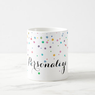 Mint Rainbow Confetti Dots Coffee Mug