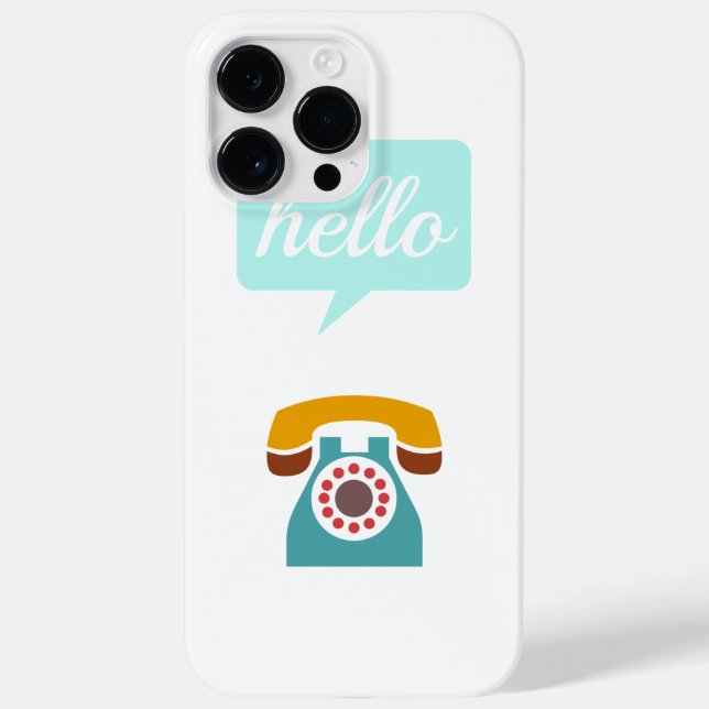 Mint Red Tan Retro Telephone Hello Case-Mate iPhone Case (Back)