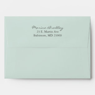 Mint Rustic Monogram Wreath Invitation Envelope