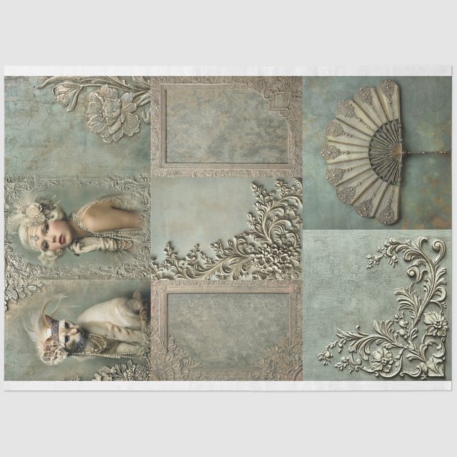 Mint Sage Allure Roaring 20's Matching Collection Tissue Paper (Front)