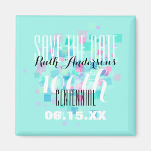 Mint Save the date Centennial Personalized Magnet
