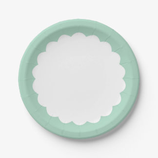 Mint Scallop - Personalizable Paper Plate