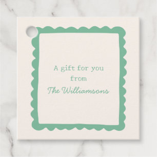 Mint Scalloped Frame Custom Family Gift Message Favour Tags