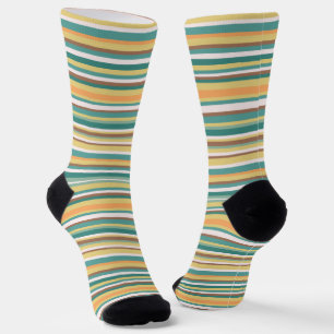 Mint Seamless Geometric Stripes Lines  Socks