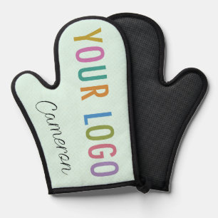 Mint Silicone Oven Mitt with Business Logo & Name