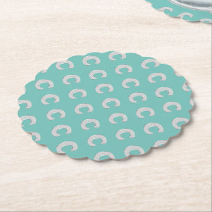 Mint Silver Letter C Paper Coaster