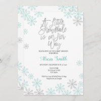 Mint Silver Winter Wonderland Girl Baby Shower
