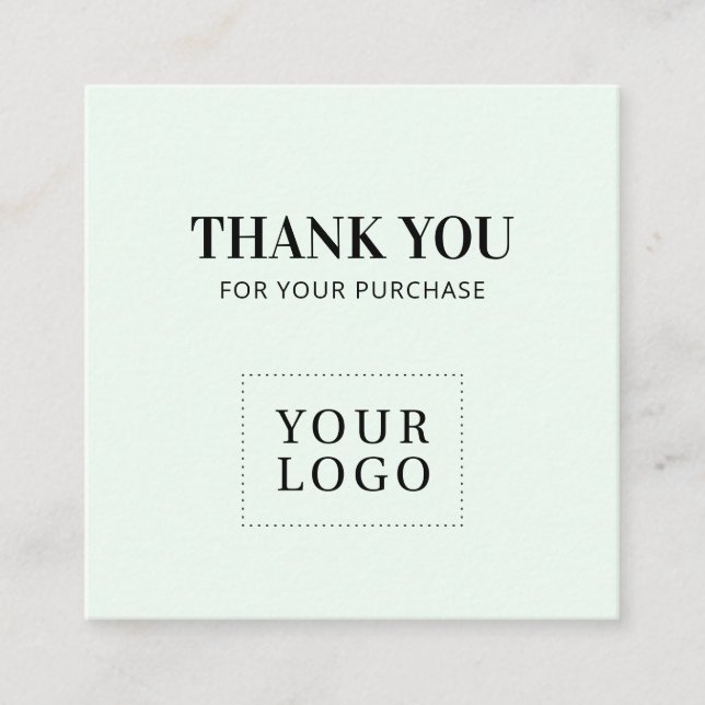 Mint Simple Modern Thank you Business Cards (Front)
