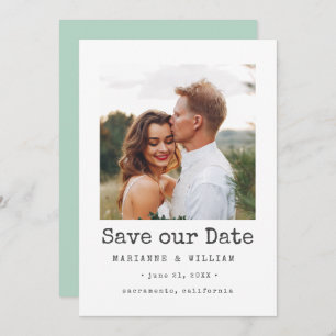 Mint Simple SQUARE Photo wedding save the date