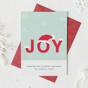 Mint Snow Joy Holiday Flat Card
