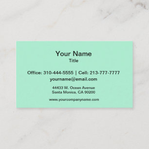 Mint Solid Colour Business Card