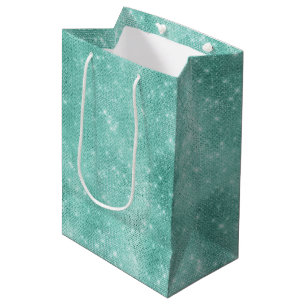 Mint Sparkle Glitz  Medium Gift Bag