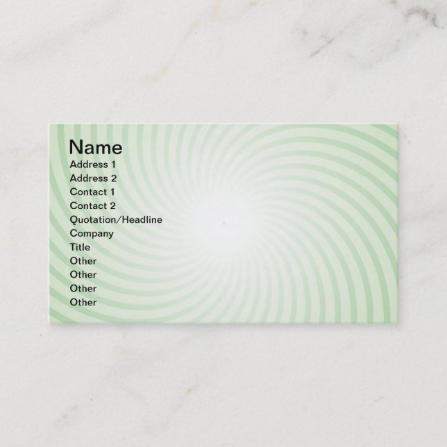 Mint Spiral Business Card (Front)
