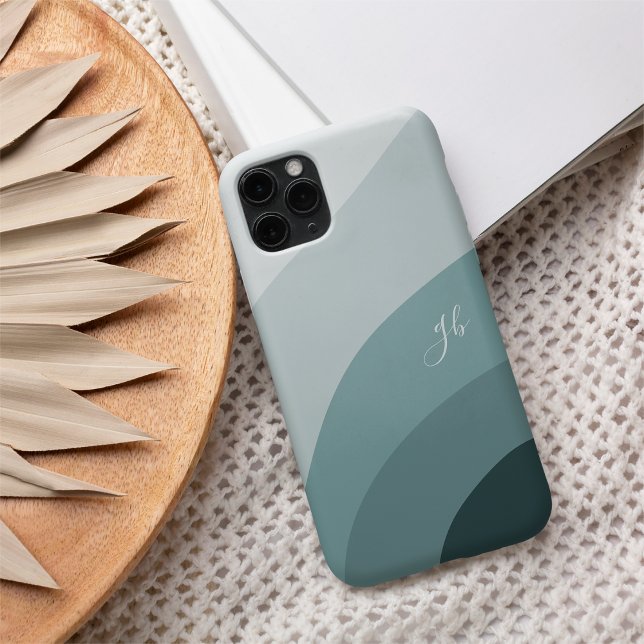 Mint & Spruce Green Boho Colour Flow Monogram Case-Mate iPhone Case (Creator Uploaded)