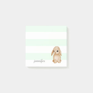 Mint Stripes Bunny Post-it® Notes