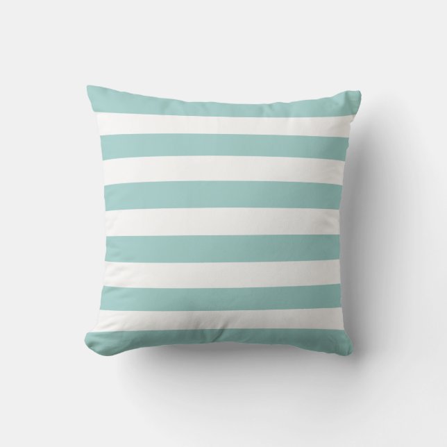 Mint Stripes Pattern Cushion (Front)