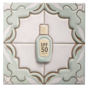 Mint Sunscreen Sun Screen Bottle Funny Bathroom Ceramic Tile