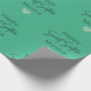 Mint Sweet 16 Personalised Birthday Wrapping Paper