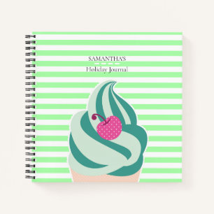 Mint Swirl Ice Cream Striped Holiday Journal