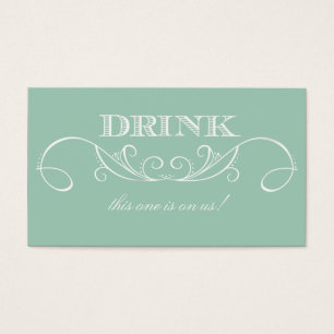 Mint Swirl Wedding Drink Ticket