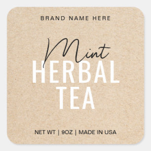 Mint Tea Product Label Stickers Packaging