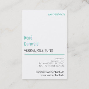 Mint Teal colours elegant modern good to read Business Card