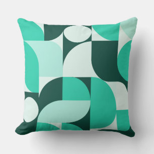 Mint Teal Geometric Composition Cushion