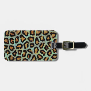 Mint Teaseme teal Leopard print travel luggage tag