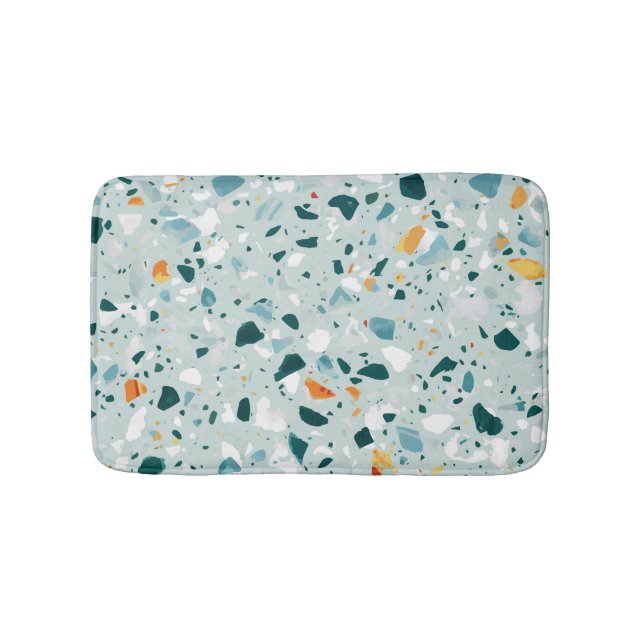 Mint Terrazzo Bath Mat (Front)
