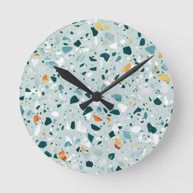 Mint Terrazzo Round Clock (Front)