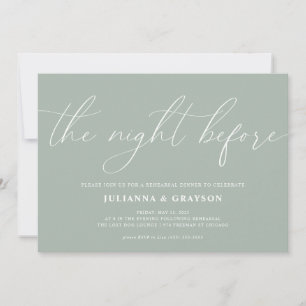 Mint The Night Before Wedding Rehearsal Dinner Invitation
