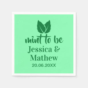 Mint To Be Elegant Wedding Custom Paper Napkin
