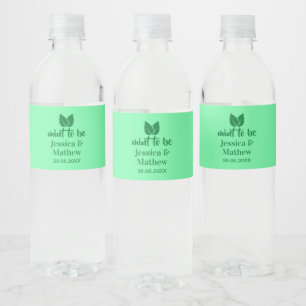 Mint To Be Elegant Wedding Custom Water Bottle Label
