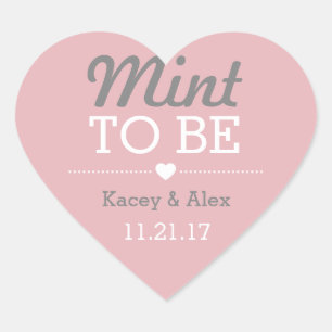 Mint To Be Heart Stickers Wedding Favours