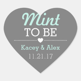 Mint To Be Heart Stickers Wedding Favours