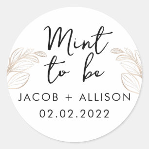 Mint to Be Modern Elegant White Classic Round Sticker